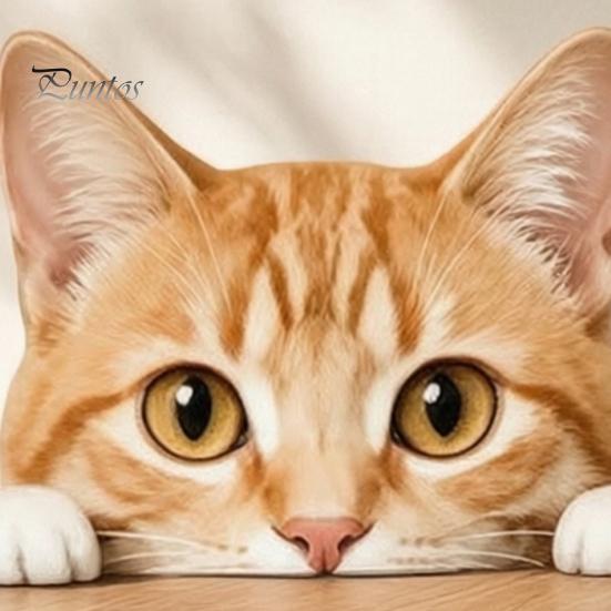 Accesorios de Escritorio para Oficina en Casa, Adorno de Gato Lindo Sentado en Estante, Figura de Gatito de Madera Mirando Curiosamente, Estatua Realista Decorativa Plana 2D para Escritorios