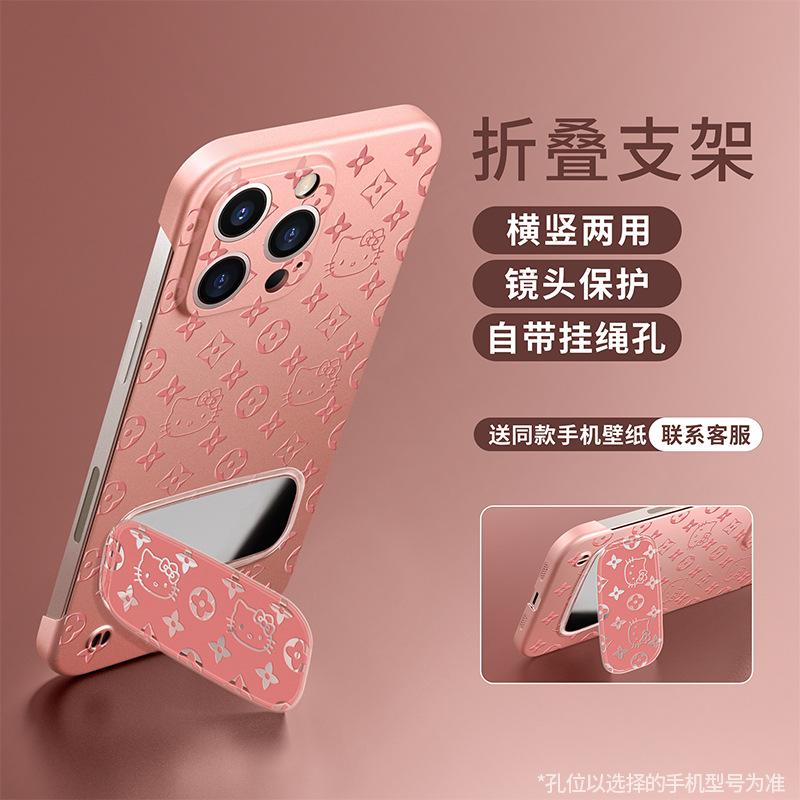 Pattern Kt Cat Mirror Bracket Is Suitable for Apple 11promax Mobile Phone Case 11 Ultra-thin Borderless 11 Advanced Sense 11