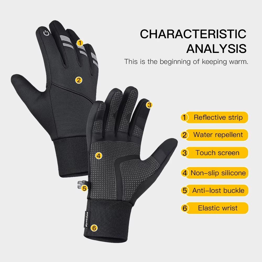 Men's Autumn and Winter Thickened Velvet Non-slip Outdoor Cycling Warm Gloves