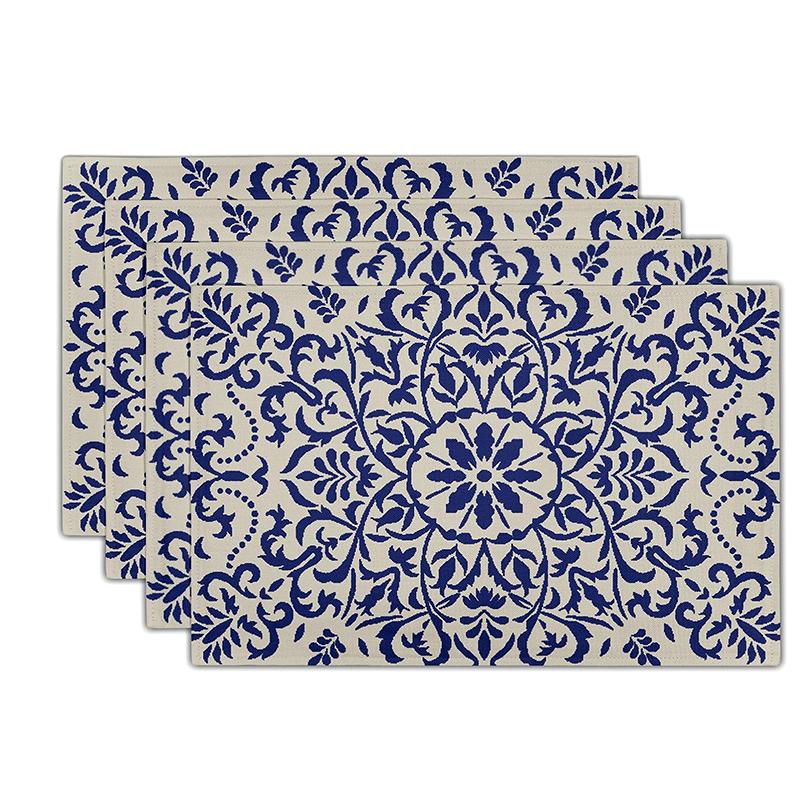 Placemats Set of 4 Square Linen Placemats Set Heat Resistant Place Mats for Dining Table Coffee Decor Home 4Pcs