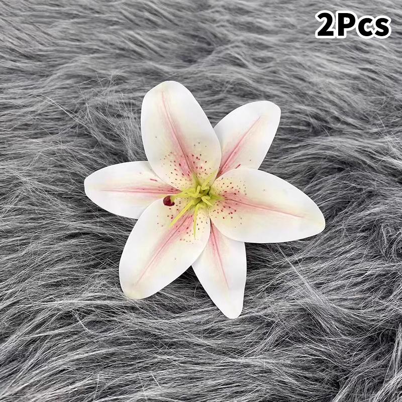 2Pcs Simulation Lily Hair Claw Ponytail Clip For Women Girls Cute Hairpin Large Hair Clip  Hair Accessories Gifts