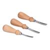 3pcs Wooden Handle Edge Skiving Tool Three Sizes (4mm/6mm/8mm) Leathercraft Trimmer  DIY Leatherwork