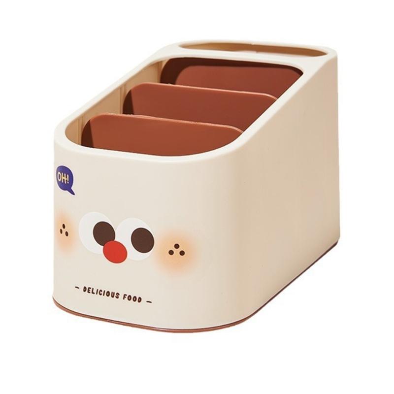 

Органайзер для хранения с пультом дистанционного управления для дома большой вместимости, настольный ящик для хранения с несколькими отделениями для студентов и профессионалов коричневый