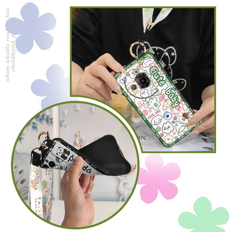 Ring Back Cover Phone Case For ZTE Nubia Focus Pro 5G Phone Holder Wrist Strap Silicone Shockproof Durable Anti-dust
