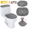 2Pcs/Set Velvet Toilet Seat Cover Stretch Toilet Lid and Tank Lid Mat Set Universal Wear Resistant Elastic Toilet Pad Bathroom