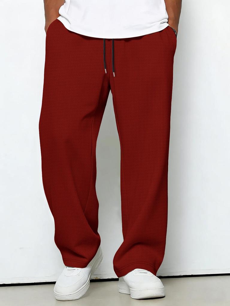 Four Seasons Solid Color Rope Waist Casual Sports Pants