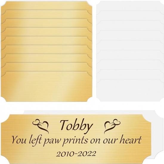 Sublimation Personalized Name Plates DIY Engraved Brush Gold Aluminium Picture  Frame Name Plate Dog Memories Art Label Tag with Double-Sided 10