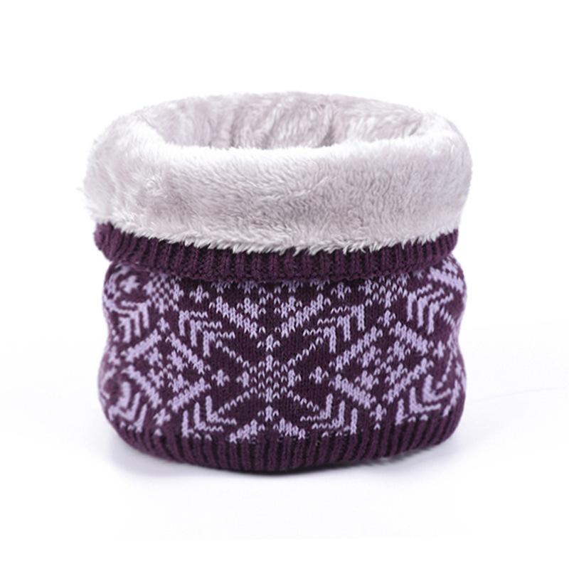 

Зимний универсальный шерстяной протектор шеи, защита шеи, женский утолщенный вязаный шарф со снежинками, холодостойкий и теплый шарф, мужской one size fits all фиолетовый