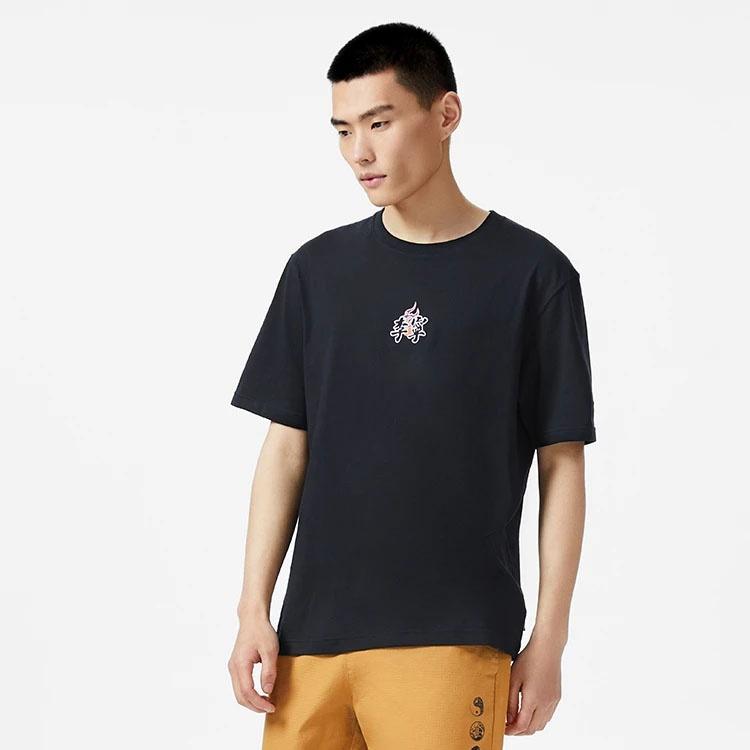Li-Ning Sports Living Series Logo Embroidered Tee 'Black' Men's AHSS017-1