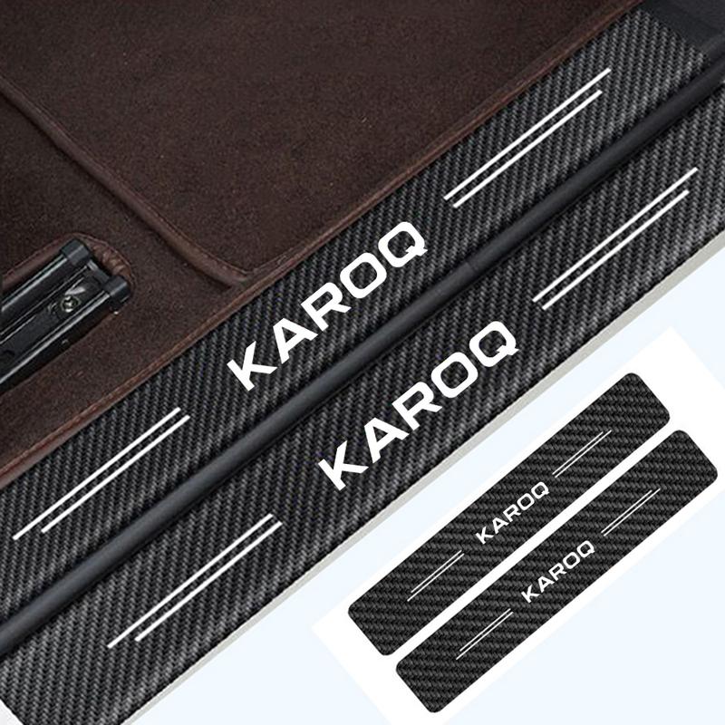 Car Door Sill Carbon Fiber Sticker Threshold Side Anti Scratch Tape Waterproof Decal for Skoda KAROQ Car Styling