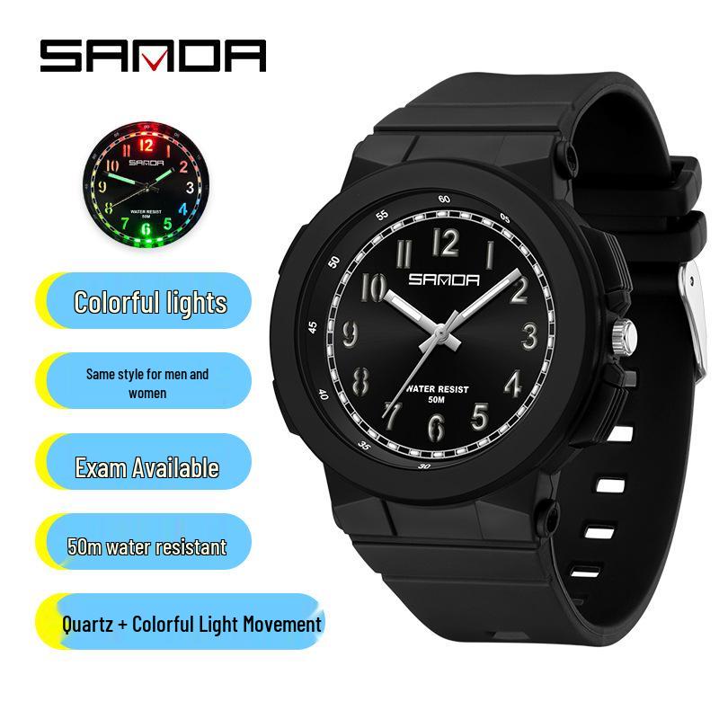 Silent Luminous Waterproof Quartz Wristwatch for High School Students