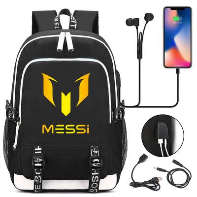 Football Printed Student Backpack Multifunctional Usb Interface Large Capacity Leisure Travel Backpack
