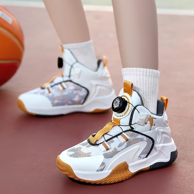 

Autumn 2026 Rotating Button Basketball Shoes for Boys – Ideal for Kids Real Game Play 32