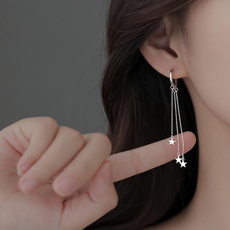 Meteor Ear Cuff Tassel Hoops: 925 Sterling Silver Mori Style Earrings for Women, Summer 2021 Trend