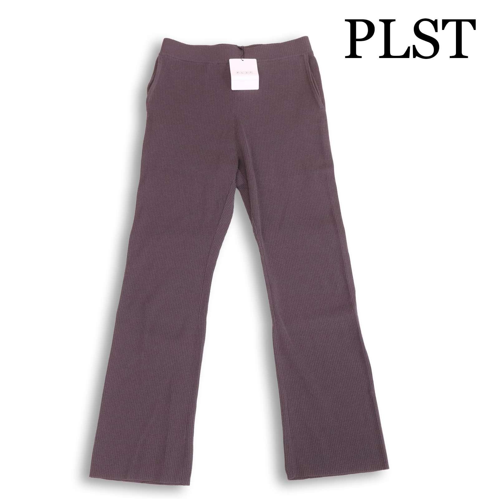 [New, unused] PLST Plaste High Gauge Hemp Blend Linen Blend Stretch Knit Pants Sz.S Ladies