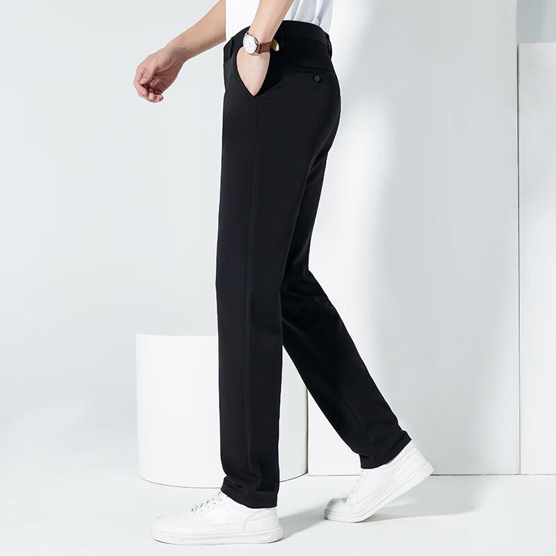 Fengxun Men's Thick Winter Business Casual Pants