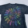 Grateful Dead Liquid Blue T-Shirt FITS XL Black Rainbow Skeleton Spiral Tie Dye