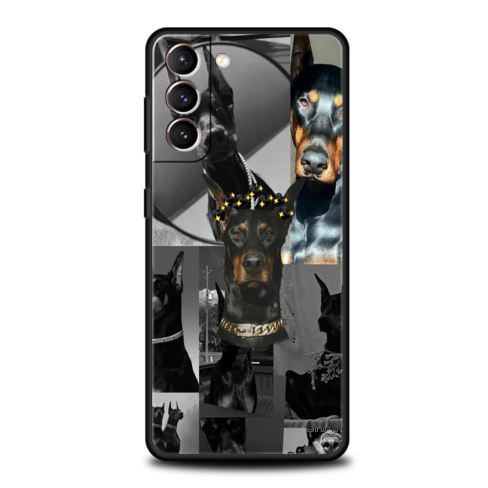 Doberman Dog Phone Case for Samsung Galaxy S26 S25 S24 S23 S22 S20 S21 FE Ultra S25 Edge Plus 5G Soft TPU Cover Fundas Capas Bag