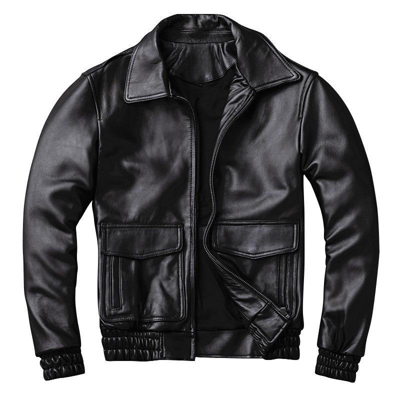 Air Force Pilot Leather Jacket New Zealand First Layer Sheep Leather Leather Men's Short Flight Suit Jacket