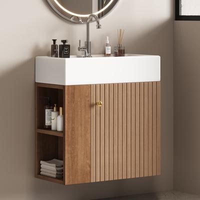 Bathroom Furniture Washbasin with Vanity Unit 55 Cm, Vanity Unit, Vanity Unit Wall-Mounted White, Small Guest Bathroom Furniture