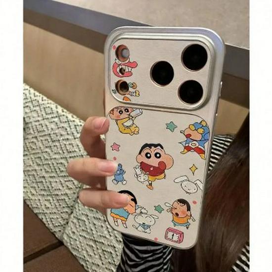 Shin-chan Cartoon Apple 17 Pro Max Case, Large Window Compatible with Silver Frame & Corning Shell