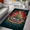 Christmas Print Doormat Merry Xmas Holiday Rug for Home Decor Festive New Year Gift Mat Non-Slip Design