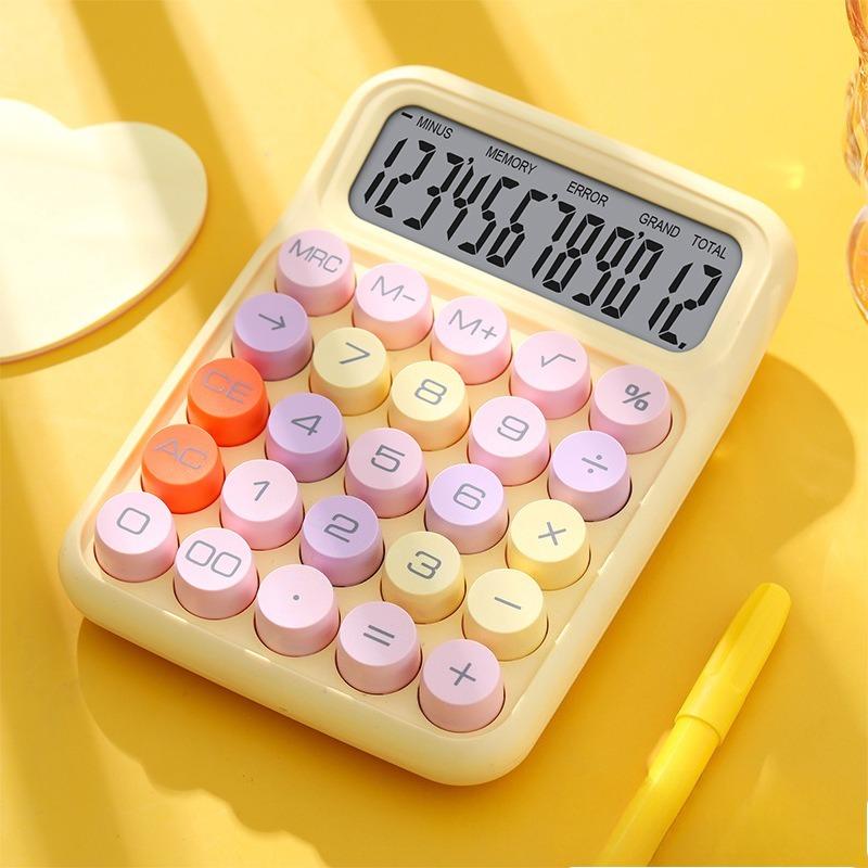 Roztomilá barevná Jednoduchá Palm Mini kalkulačka Přenosná 8místná kalkulačka pro studenty matematických tříd Kancelářské potřeby Solární/bateriový zdroj