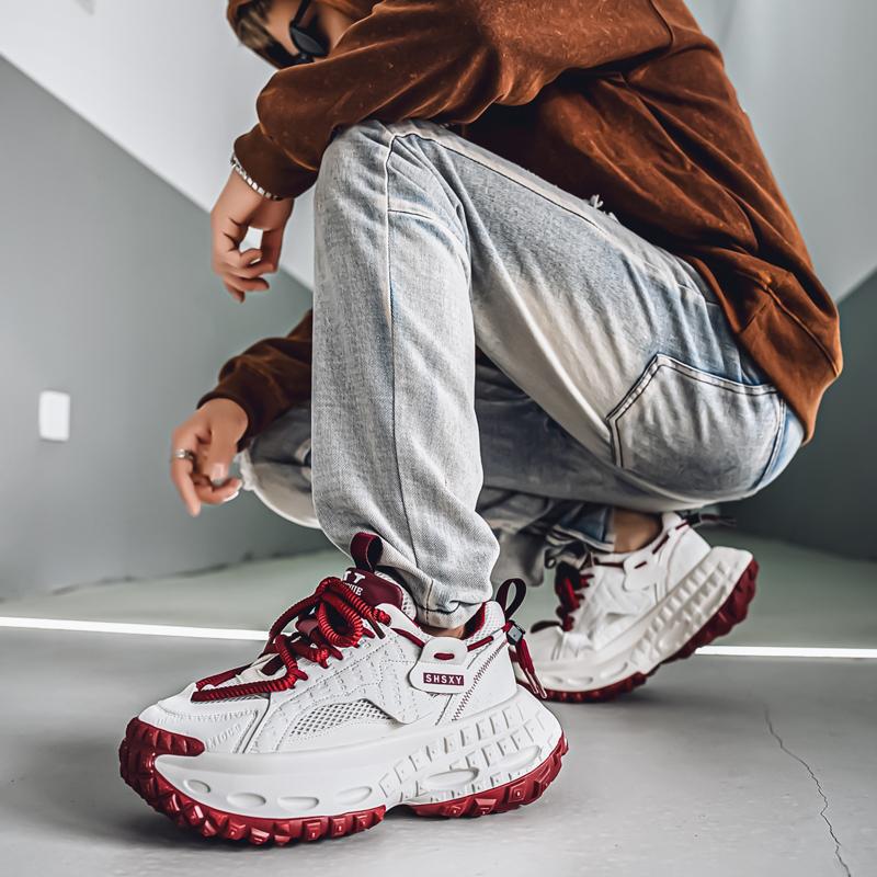

New Fashion Men s Four Seasons Comfortable Thick Sole Shoes Students Boys GirlsTrending Soft Sole Breathable Casual Running Sneakers 39