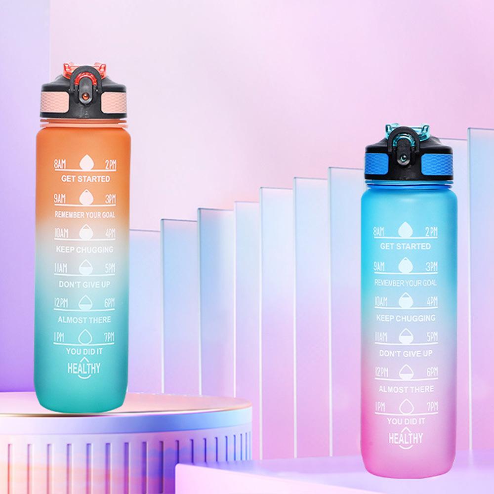 1000ml Large Capacity Plastic Portable Water Bottle Anti-Fall Outdoor Sports Cup for Women Students