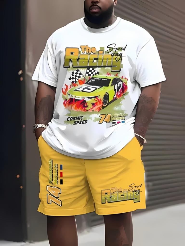 Hot Selling Men's Breathable 3D Printed Casual Short Sleeved Shorts Set Outdoor Street Top Shorts Casual Two-piece Set