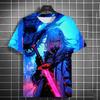 New Men's Samurai Katana Tattoo Girl T-Shirt Street 3D Print Tee Summer Women Short Sleeve Top
