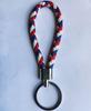 Woven Leather Cord Metal Keychain Pendant
