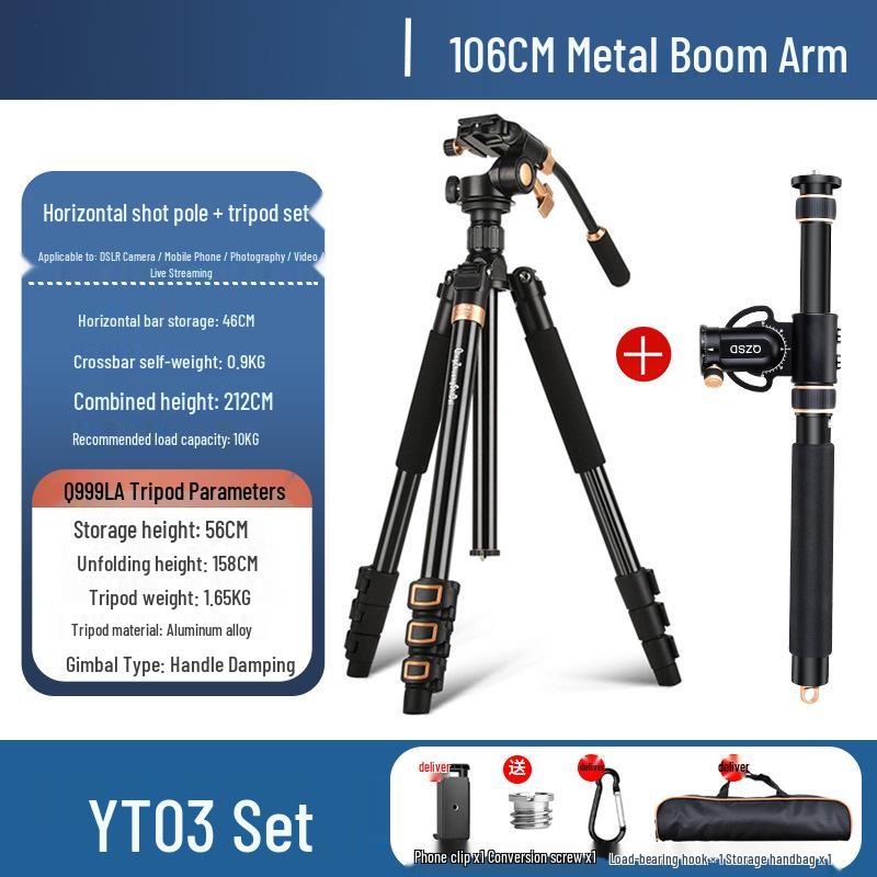 8 Lightweight Camera Overhead Shooting Bracket DSLR Tripod Extension Rod Set for Mirrorless or Mobile Horizontal Shooting