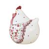 Tableware red floral chicken ceramic sealed jar ceramic storage jar creative chicken shaped storage jar Easter