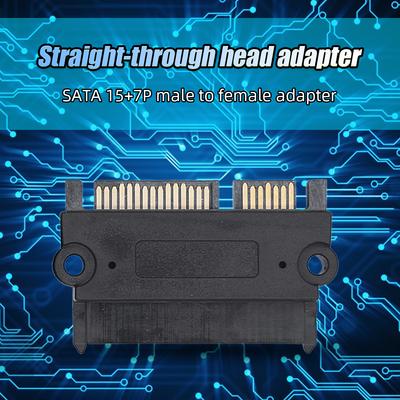 Straight Head SATA Male To Female Power Data Converter 22Pin 7+15 Male To Female SATA To SATA Converter Adapter Connector 1-3PCS