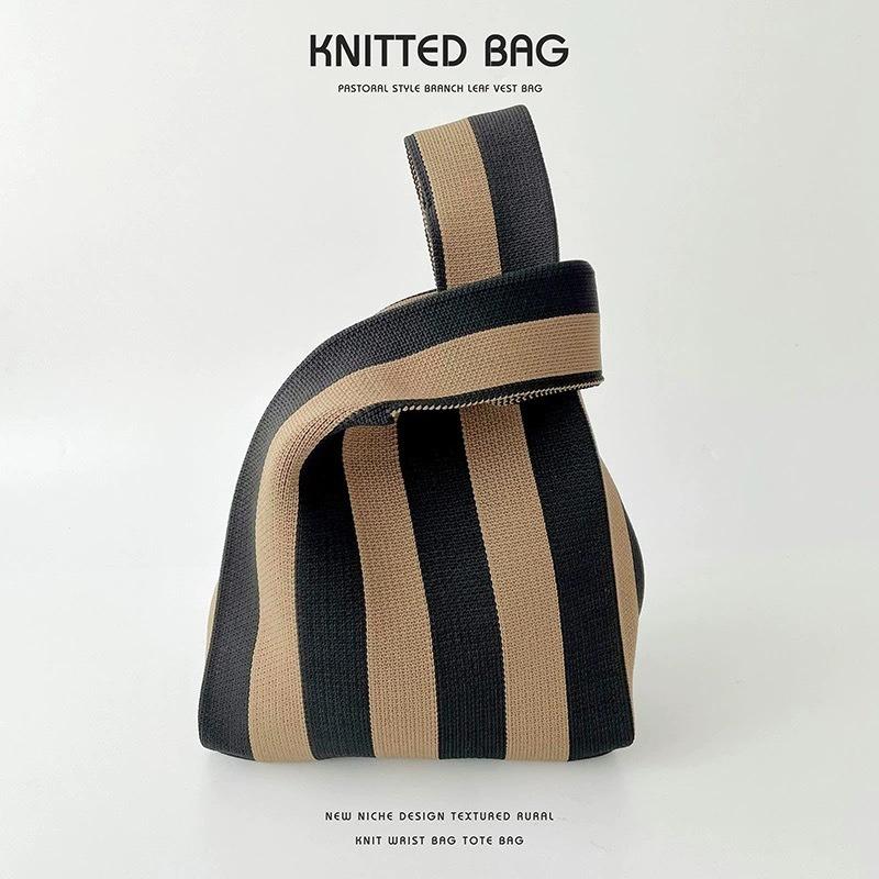 Square Rhombus Rhombus Stripe Geometric Knitted Gift Bag Handbag Handbag Handbag Tote Bag