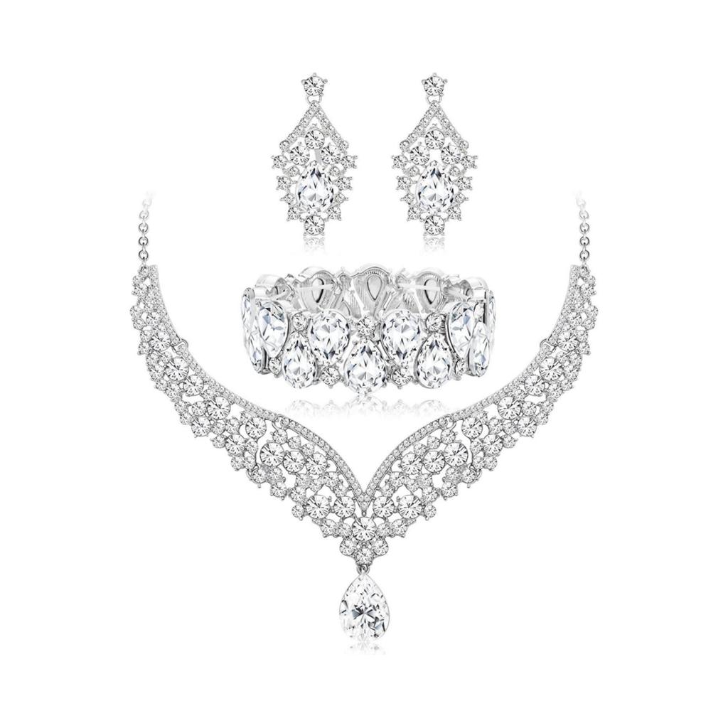 Ladies Wedding Banquet Dress Necklace Earrings Bracelet Jewelry Fashion Jewelry Set