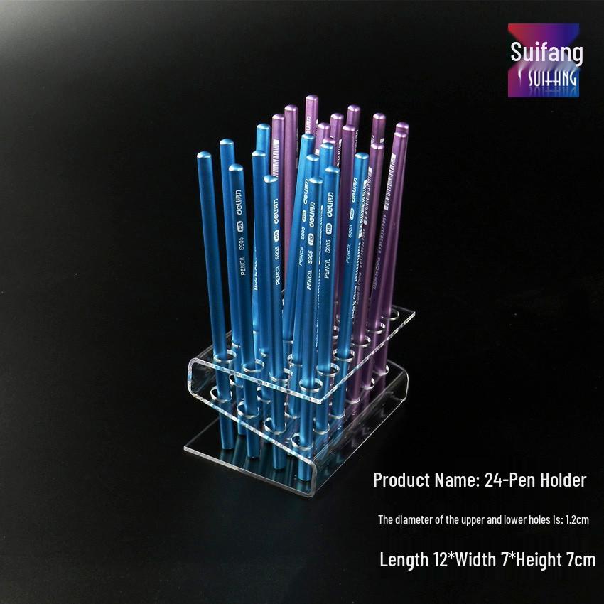 Clear Acrylic Makeup & Stationery Organizer: Pen, Eyebrow Pencil, Lip Gloss, Mascara, and Brush Holder Display Stand