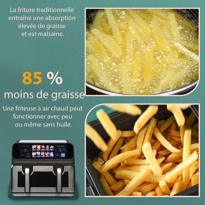 Friteuse sans huile - BAZARLAND30 - Double cuve 9L - 2200W - 10 programmes automatiques