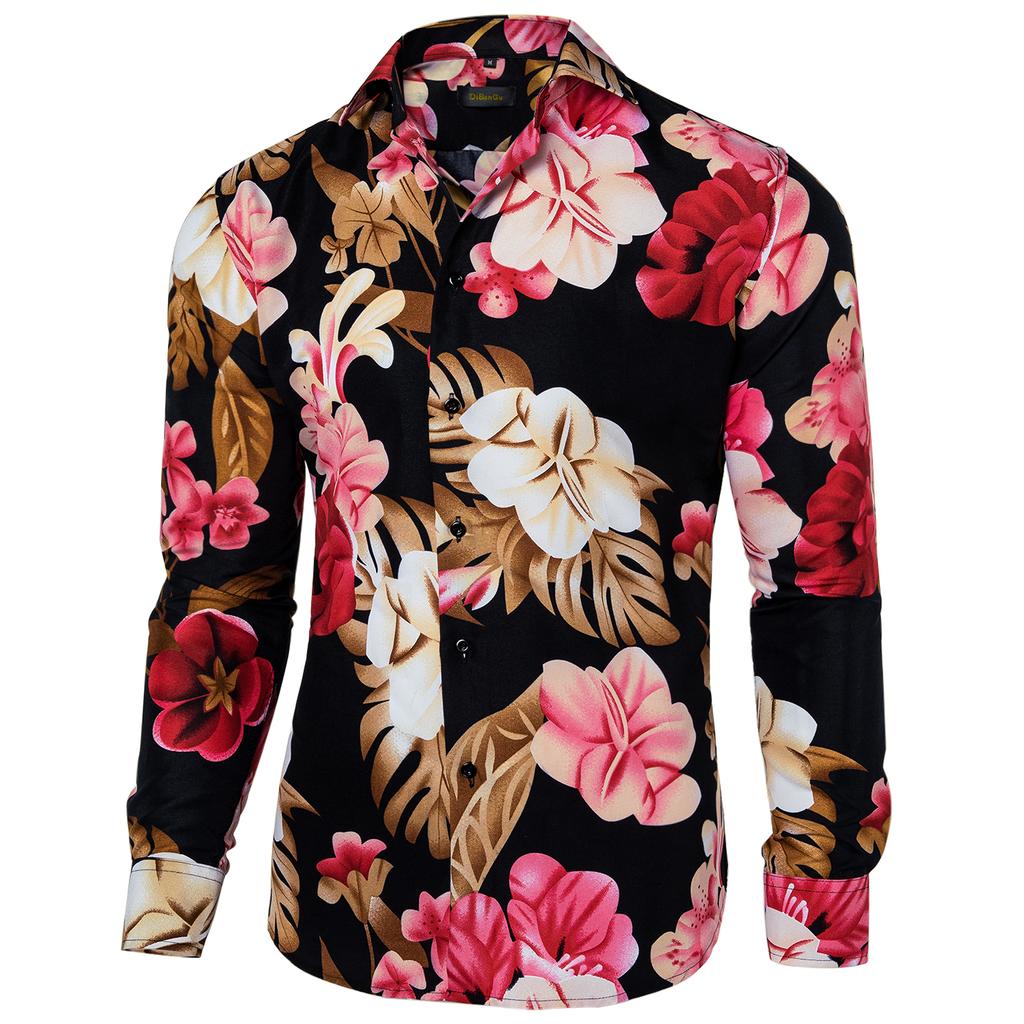 Summer Flower Design Button Down Shirts 