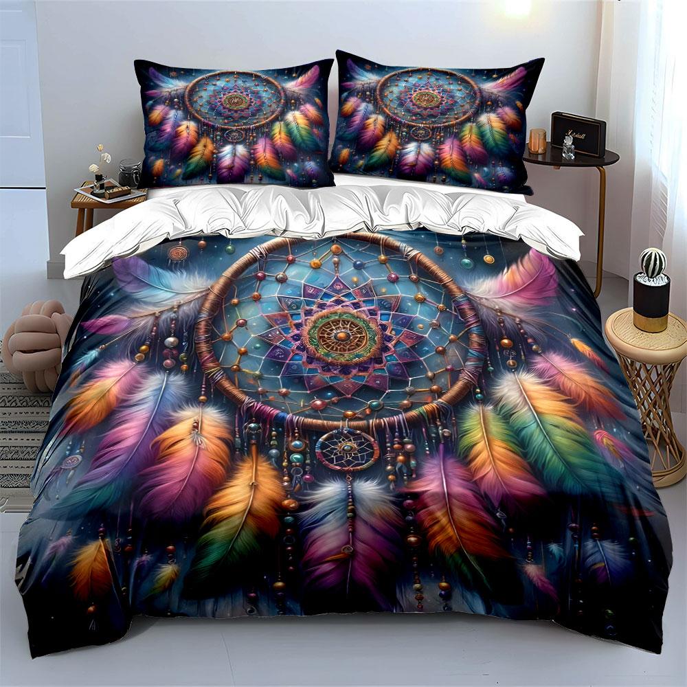 Colorful Dreamcatcher Print Decor 3Pc Multiple Sizes Kid'S And Adults' Bedroom Exquisite 3Pc Bedding Set, Gift