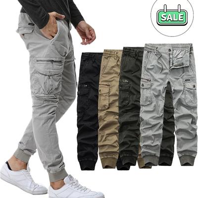 Männer Casual Jogger Einfarbig Hosen Männer Baumwolle Elastische Hosen Military Stil Armee Cargo Hosen