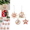 Festive Christmas Wooden Ornaments Set Of Twelve Including Santa And Snowflakes