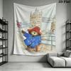 Paddington Bear Wall Tapestry Aesthetic Wall Hanging Printed Fabric Blanket Decorative Tapestries for Bedroom Living Room Home Decor