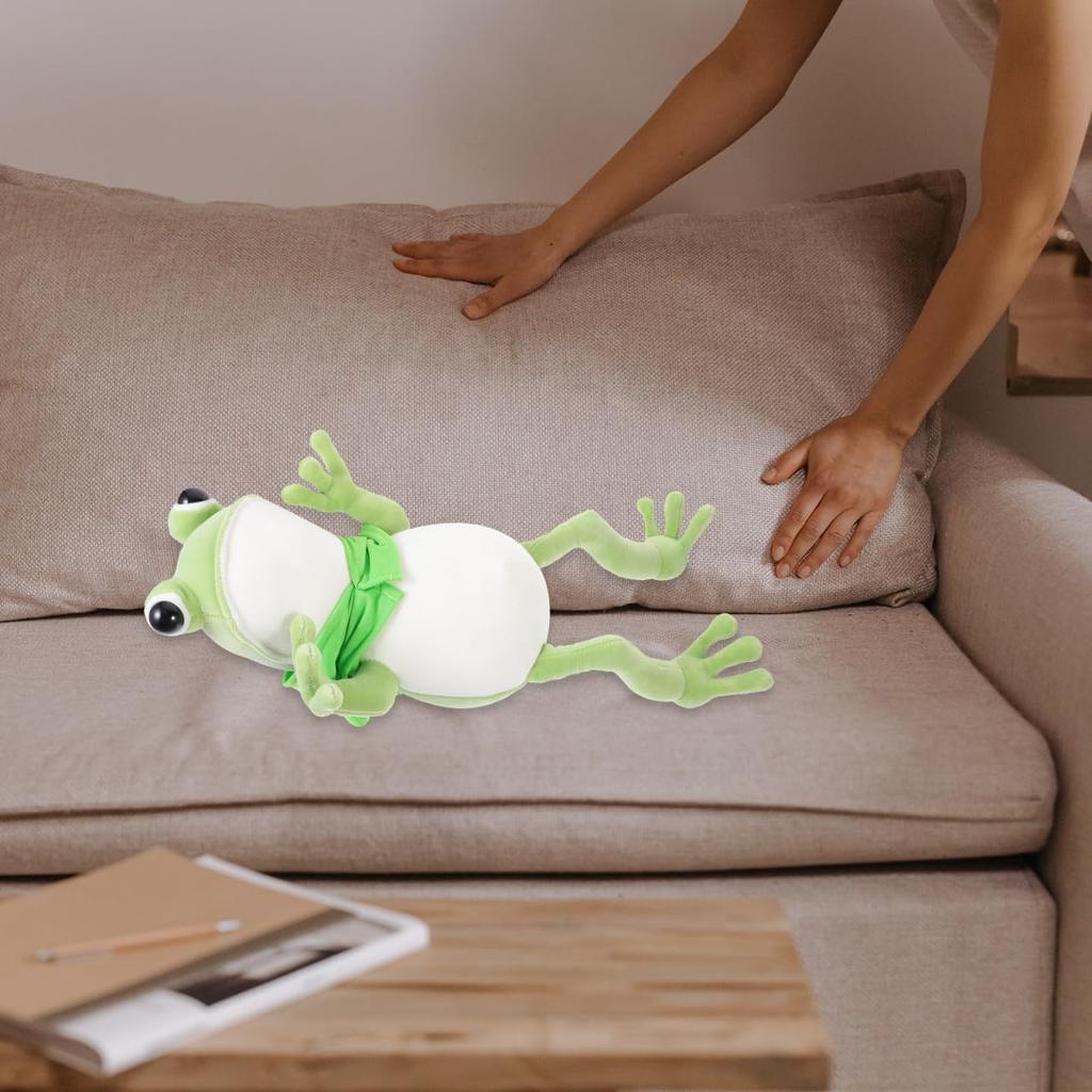 Vaguelly Cuddly Frog Plush Toy, Made with Fluffy and Cotton Materials, Soft and Cute Animal Doll, Perfect as a Sofa or Bed Cushion or Gift