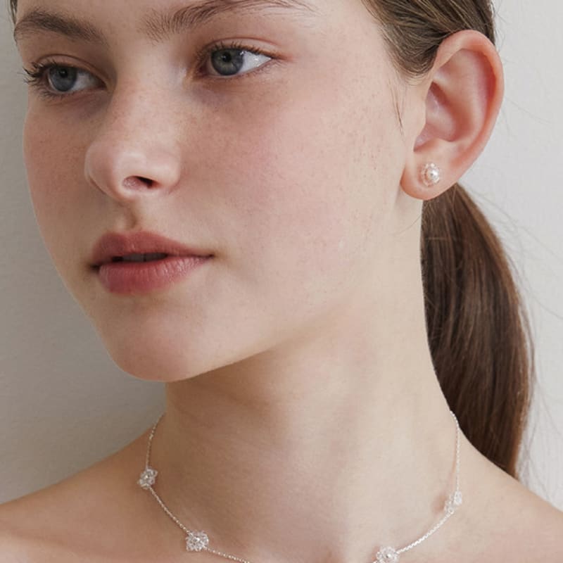 Tatiana (925 Silver) Crystal Flower Earrings EC3100