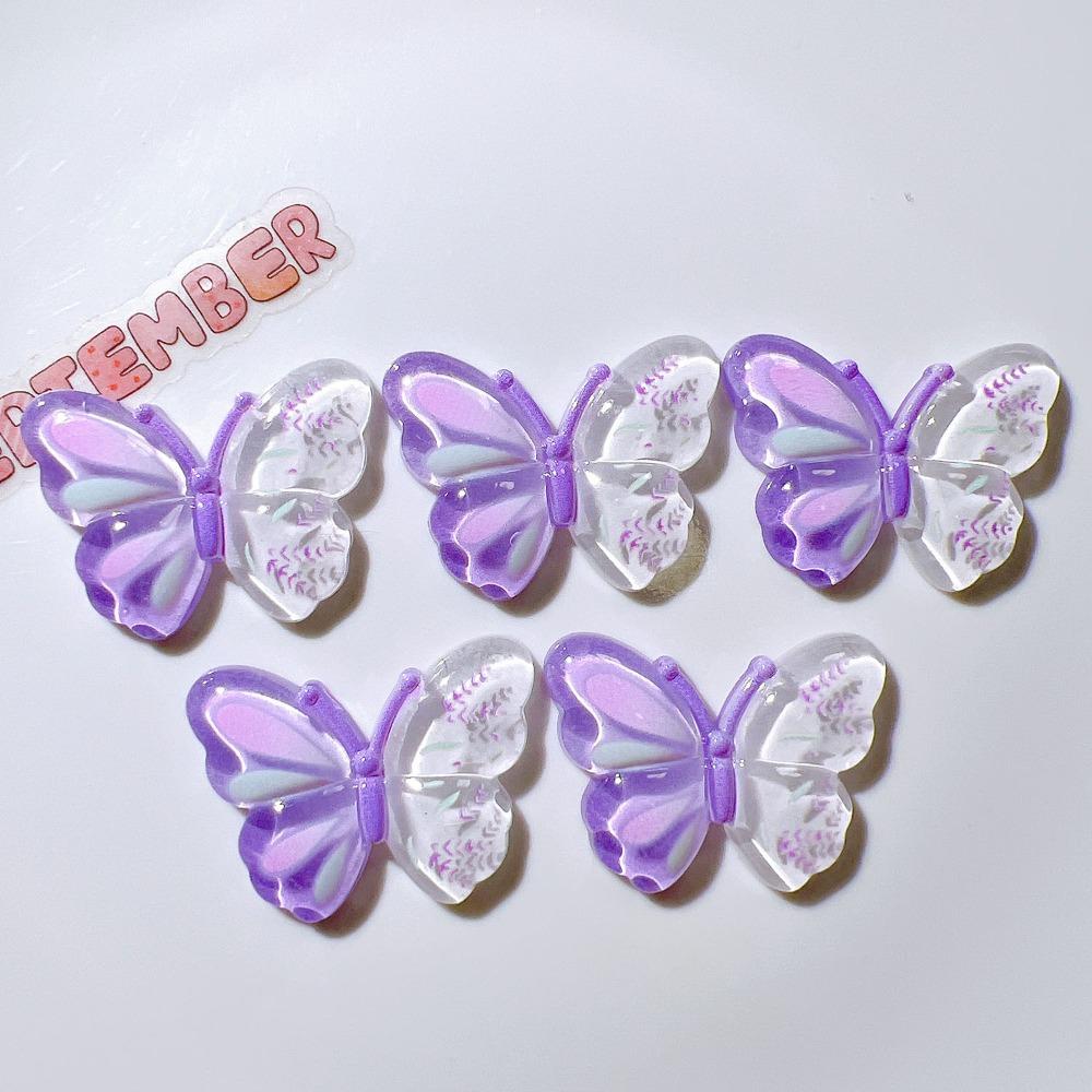 10Pcs Kawaii Butterfly Acrylic Patch Handmade Clothing Jewelry Decor DIY Hairpin Patches Stationery