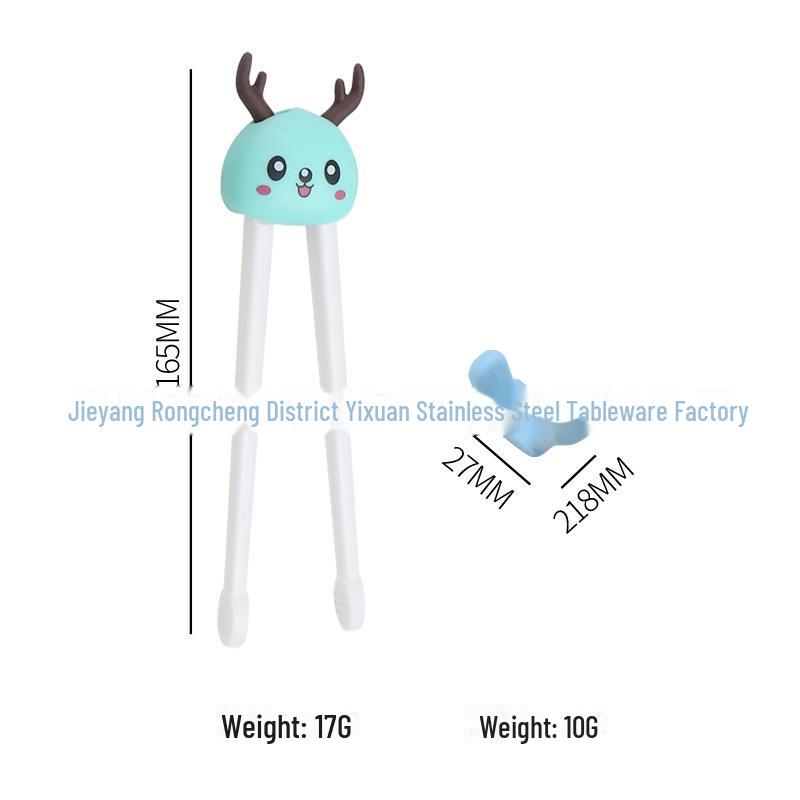 Kids' Tiger Mouth Training Chopsticks & Spoon Set for Ages 2-6 - Creative Tableware for Learning To Eat