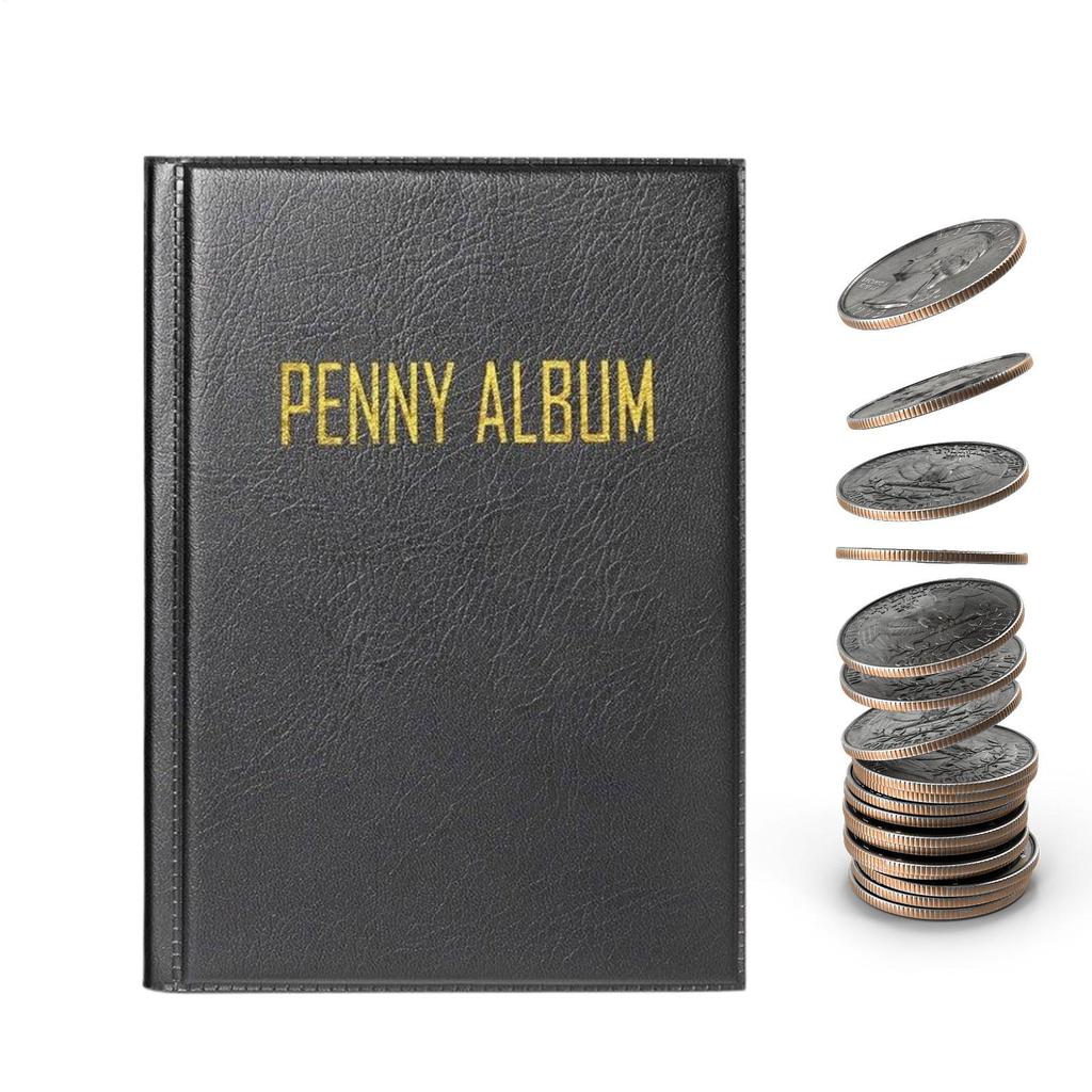 Penny Album Pressed Penny Book Hold 108 Coin Holder Storage Organizer for Currency Bill Display Souvenir Travel Kids Stamp Home