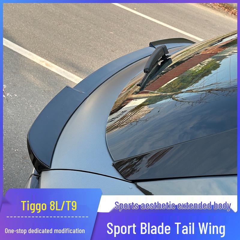 Chery Tiggo 8L Rear Roof Spoiler - External Decorative Wing Modification.